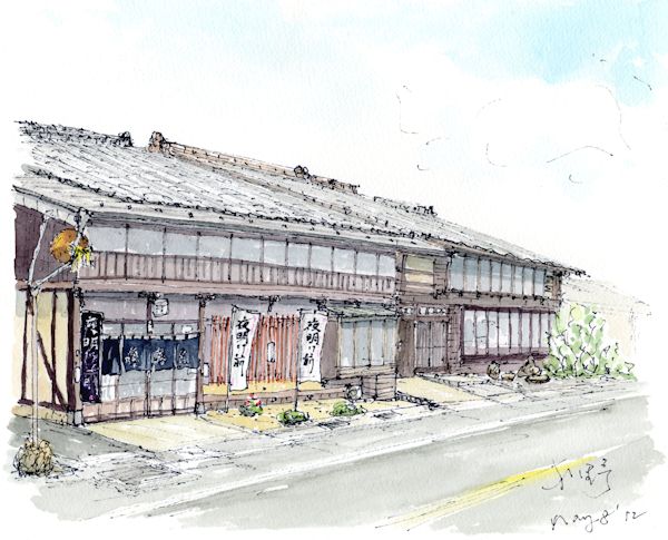 夜明け前の酒蔵である小野酒造店(長野)