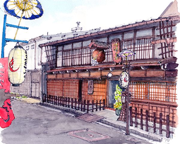 ○搾の酒蔵である渡辺酒造店(岐阜)