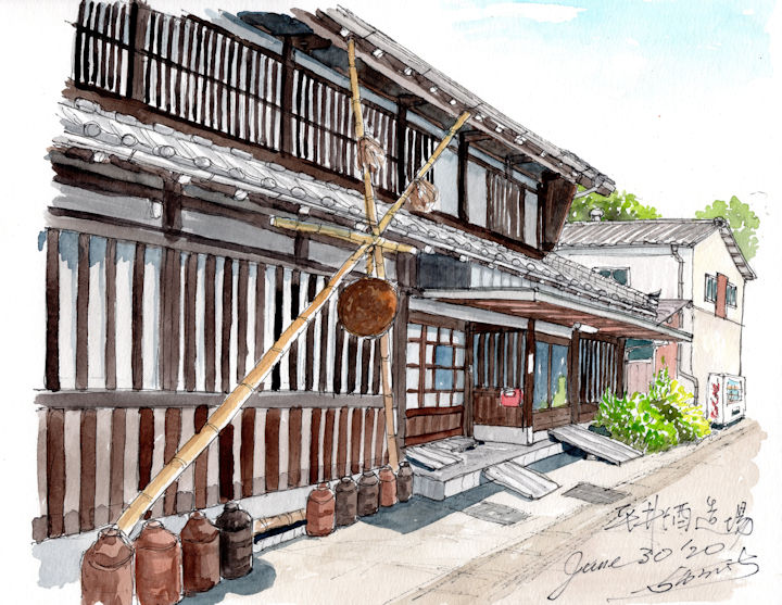 宮太鼓の酒蔵である平井酒造場(岐阜)