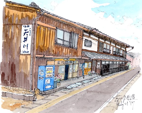 天井川の酒蔵である古川酒造(滋賀)