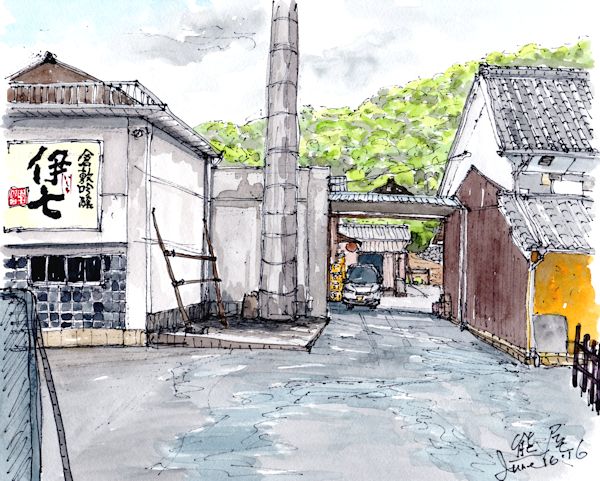 伊七の酒蔵である熊屋酒造(岡山)
