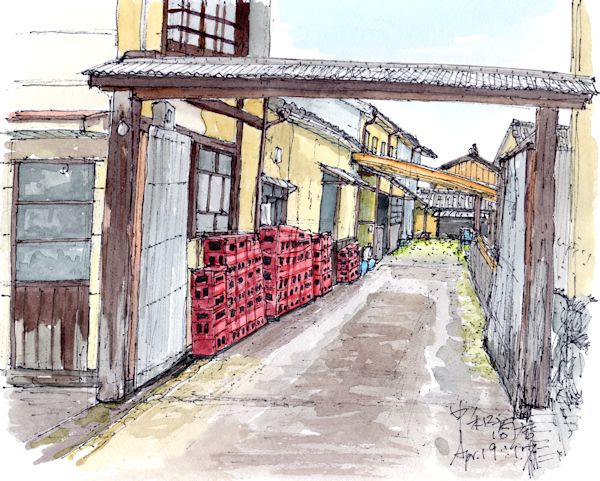 お殿田の酒蔵である中和商店(徳島)
